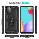 RMPACK Samsung Galaxy A52 5G Armor Tok Ütésálló 2in1 PC TPU Series Gyűrűs - Kitámasztható Fekete