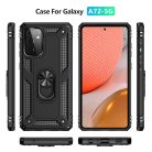 RMPACK Samsung Galaxy A72 5G Armor Tok Ütésálló 2in1 PC TPU Series Gyűrűs - Kitámasztható Fekete