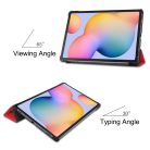 RMPACK Samsung Galaxy TAB S6 Lite 10.4 Tok Notesz Kitámasztható Tri-fold Series Piros