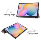 RMPACK Samsung Galaxy TAB S6 Lite 10.4 Tok Notesz Kitámasztható Tri-fold Series Rózsaarany