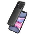 RMPACK Apple iPhone 12 6.1' Tok Szilikon TPU NEW Carbon Fiber - Karbon Minta Fekete