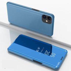   RMPACK Apple iPhone 12 6.1' Notesz Tok Mirror View Window Tükrözödő Felülettel Világoskék
