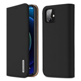   RMPACK Apple iPhone 12 / iPhone 12 Pro 6.1' Bőrtok Notesz Dux Ducis Wish Series Premium Fekete