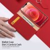 RMPACK Apple iPhone 12 / iPhone 12 Pro 6.1' Bőrtok Notesz Dux Ducis Wish Series Premium Piros
