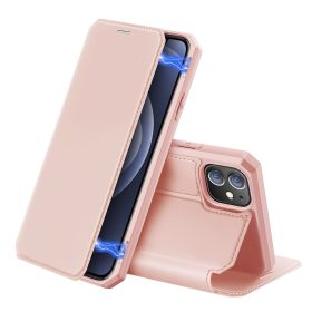   RMPACK Apple iPhone 12 / iPhone 12 Pro 6.1' Notesz Tok DUX Ducis Kitámasztható Mágneses Skin X Rózsaszín