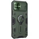 RMPACK Apple iPhone 12 / iPhone 12 Pro 6.1' Ütésálló Tok Nillkin Camshield Armor PC TPU Combo Gyűrűvel Zöld