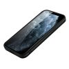 RMPACK Apple iPhone 12 / iPhone 12 Pro 6.1' Tok Műanyag Bőrbevonattal Fekete