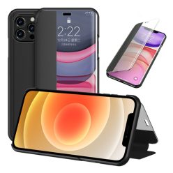   RMPACK Apple iPhone 12 / iPhone 12 Pro 6.1' View Windows Notesz Tok Kitámasztható Fekete