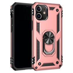   RMPACK Apple iPhone 12 / iPhone 12 Pro 6.1' Armor Tok Ütésálló 2in1 PC TPU Series Gyűrűs - Kitámasztható Rózsaarany