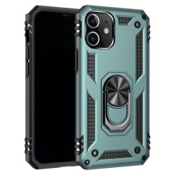   RMPACK Apple iPhone 12 / iPhone 12 Pro 6.1' Armor Tok Ütésálló 2in1 PC TPU Series Gyűrűs - Kitámasztható Zöld