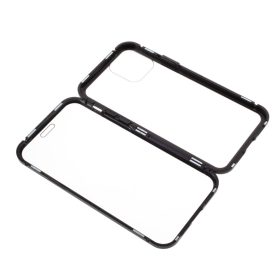   RMPACK Apple iPhone 12 / iPhone 12 Pro 6.1' Mágneses Tok Ütésállókivitel Tempered Glass Fekete