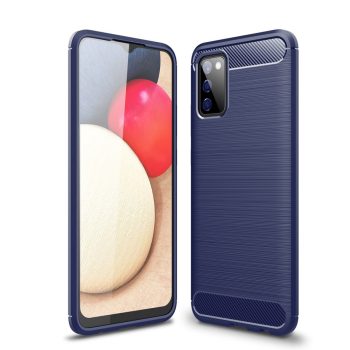 RMPACK Samsung Galaxy A02s Szilikon Tok Ütésállókivitel Karbon Mintázattal Kék   RMPACK Samsung Galaxy A02s Szilikon Tok Ütésállókivitel Karbon Mintázattal Kék