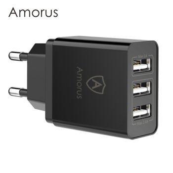 AMORUS ZX-3U01 3.1A 3 Port Fali Töltő Adapter EU Univerzális   AMORUS ZX-3U01 3.1A 3 Port Fali Töltő Adapter EU Univerzális