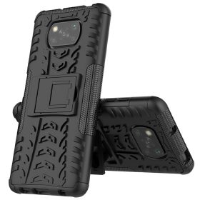   RMPACK Xiaomi Poco X3 Ütésálló Tok Kitámasztható 2in1 Hybrid Fekete