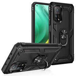   RMPACK Xiaomi Mi 10T Pro / Mi 10T Armor Tok Ütésálló 2in1 PC TPU Series Gyűrűs - Kitámasztható Fekete