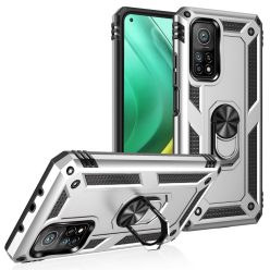   RMPACK Xiaomi Mi 10T Pro / Mi 10T Armor Tok Ütésálló 2in1 PC TPU Series Gyűrűs - Kitámasztható Ezüst
