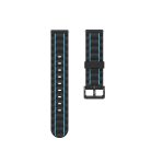 Samsung Galaxy Watch 3 45mm Óraszíj Pótszíj - Szilikon Sport Szíj - StripeBi Style Fekete-Kék