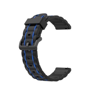Samsung Galaxy Watch 3 45mm Óraszíj Pótszíj - Szilikon Sport Szíj - StripeBi Style Fekete-Sötétkék   Samsung Galaxy Watch 3 45mm Óraszíj Pótszíj - Szilikon Sport Szíj - StripeBi Style Fekete-Sötétkék