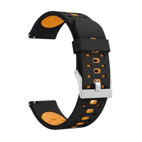   Samsung Watch Active 20mm Pótszíj Óraszíj Szilikon Sport Szíj DualColor Series Fekete-Narancssárga
