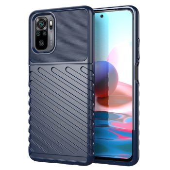 RMPACK Xiaomi Redmi Note 10 Szilikon Tok Twill Ütésálló Thunder Series Kivitel Sötétkék   RMPACK Xiaomi Redmi Note 10 Szilikon Tok Twill Ütésálló Thunder Series Kivitel Sötétkék