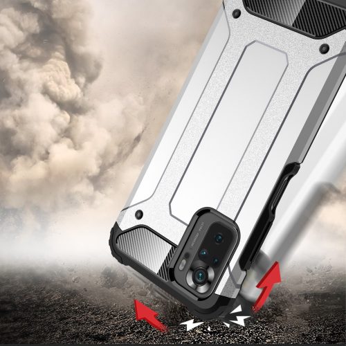 RMPACK Xiaomi Redmi Note 10 Ütésálló Armor Tok Guard Series 2in1 Ezüst