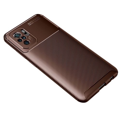 RMPACK Xiaomi Redmi Note 10 Tok Szilikon TPU NEW Carbon Fiber - Karbon Minta Barna