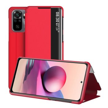 RMPACK Xiaomi Redmi Note 10 Flip Tok Notesz View Window Kitámasztható Piros   RMPACK Xiaomi Redmi Note 10 Flip Tok Notesz View Window Kitámasztható Piros