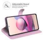 RMPACK Xiaomi Redmi Note 10 Notesz Tok Business Series V2 Kitámasztható Bankkártyatartóval Rózsaszín