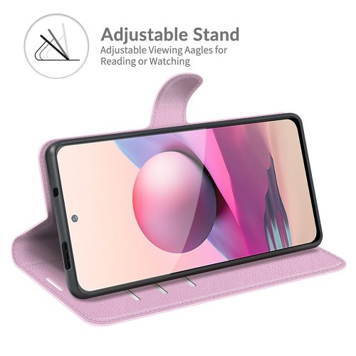 RMPACK Xiaomi Redmi Note 10 Notesz Tok Business Series V2 Kitámasztható Bankkártyatartóval Rózsaszín