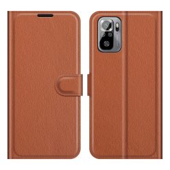   RMPACK Xiaomi Redmi Note 10 Notesz Tok Business Series V2 Kitámasztható Bankkártyatartóval Barna