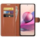 RMPACK Xiaomi Redmi Note 10 Notesz Tok Business Series V2 Kitámasztható Bankkártyatartóval Barna