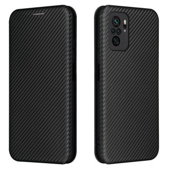 RMPACK Xiaomi Redmi Note 10 Karbon Mintás Notesz Tok Kitámaszható Fekete   RMPACK Xiaomi Redmi Note 10 Karbon Mintás Notesz Tok Kitámaszható Fekete