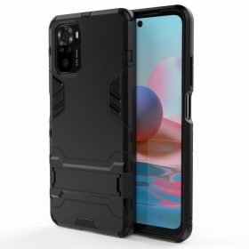   RMPACK Xiaomi Redmi Note 10 Tok 2in1 Ütésálló - Kitámasztható TPU Hybrid Fekete