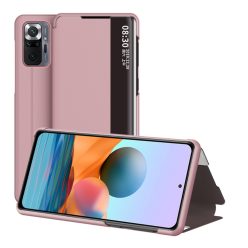   RMPACK Xiaomi Redmi Note 10 Pro Flip Tok Notesz View Window Kitámasztható Rózsaarany