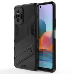   RMPACK Xiaomi Redmi Note 10 Pro Tok Ütésállókivitel Kitámasztható PC + TPU 2in1 Anti-Drop Series Kameralencse védelemmel Fekete