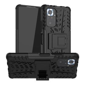   RMPACK Xiaomi Redmi Note 10 Pro Ütésálló Tok Kitámasztható 2in1 Hybrid Fekete