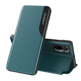  RMPACK Xiaomi Redmi Note 10 Pro Notesz Tok Ablakos View Window Series Kitámasztható Zöld