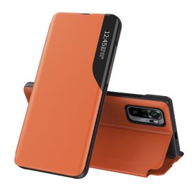   RMPACK Xiaomi Redmi Note 10 Pro Notesz Tok Ablakos View Window Series Kitámasztható Narancssárga