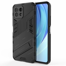   RMPACK Xiaomi Mi 11 Lite 4G/5G Tok Ütésállókivitel Kitámasztható PC + TPU 2in1 Anti-Drop Series Kameralencse védelemmel Fekete