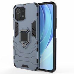   RMPACK Xiaomi Mi 11 Lite 4G/5G Védőtok Ring Guard Gyűrűs 2in1 Tok Ütésálló - Kitámasztható TPU Hybrid Kék
