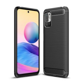   RMPACK Xiaomi Redmi Note 10 5G Szilikon Tok Ütésállókivitel Karbon Mintázattal Fekete