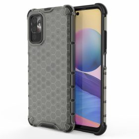   RMPACK Xiaomi Redmi Note 10 5G Ütésállókivitel Szilikon Tok Honeycomb Shock-Proof TPU Fekete