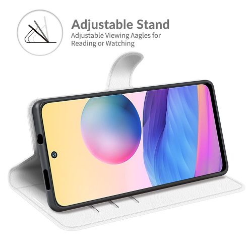 RMPACK Xiaomi Redmi Note 10 5G Notesz Tok Business Series V2 Kitámasztható Bankkártyatartóval Fehér