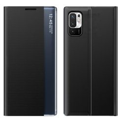   RMPACK Xiaomi Redmi Note 10 5G Notesz Tok Prémium View Window Ablakos Fekete