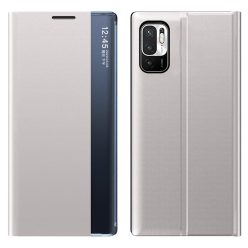   RMPACK Xiaomi Redmi Note 10 5G Notesz Tok Prémium View Window Ablakos Szürke