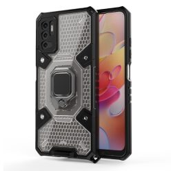   RMPACK Xiaomi Redmi Note 10 5G Ütésálló Tok Raptor Edition PC+TPU Hybrid Mágneses Gyűrűvel Szürke
