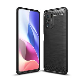   RMPACK Xiaomi Poco F3 / Mi 11i 5G Szilikon Tok Ütésállókivitel Karbon Mintázattal Fekete