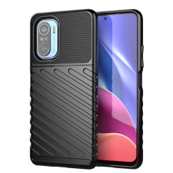   RMPACK Xiaomi Poco F3 / Mi 11i 5G Szilikon Tok Twill Ütésálló Thunder Series Kivitel Fekete