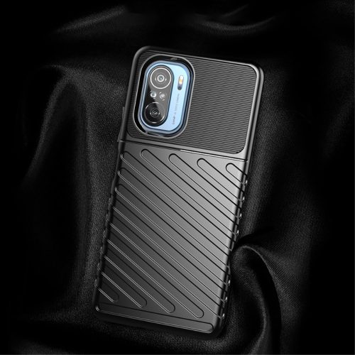 RMPACK Xiaomi Poco F3 / Mi 11i 5G Szilikon Tok Twill Ütésálló Thunder Series Kivitel Zöld