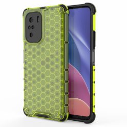  RMPACK Xiaomi Poco F3 / Mi 11i 5G Ütésállókivitel Szilikon Tok Honeycomb Shock-Proof TPU Zöld